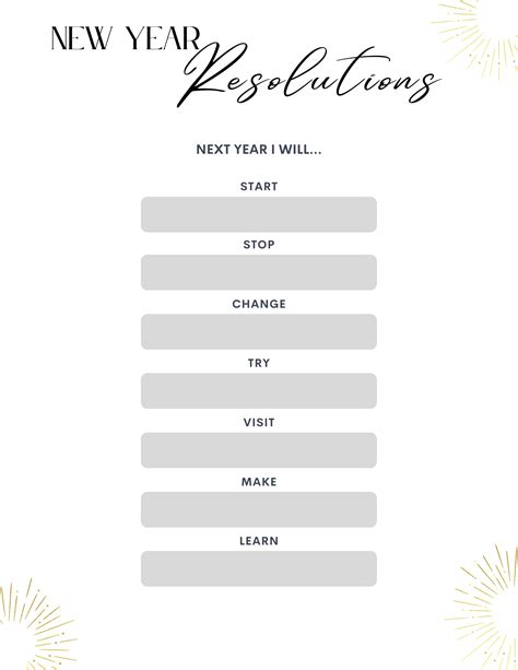 New Year Resolutions Template [2025]