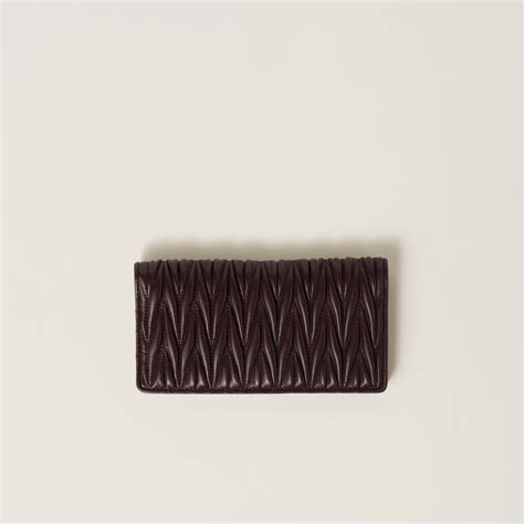 Briarwood Large Matelassé Nappa Leather Wallet | Miu Miu