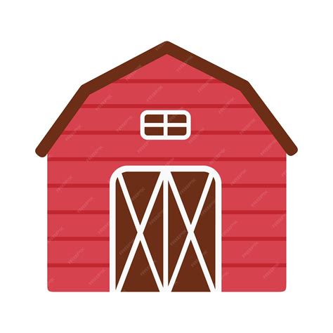 Premium Vector | Cute red barn isolated on white background vector ...