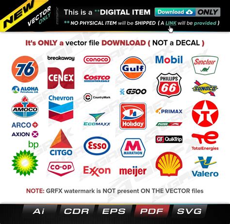 33 Gasoline Petroleum Brands Vectors Ai Cdr Eps Pdf Svg - Etsy