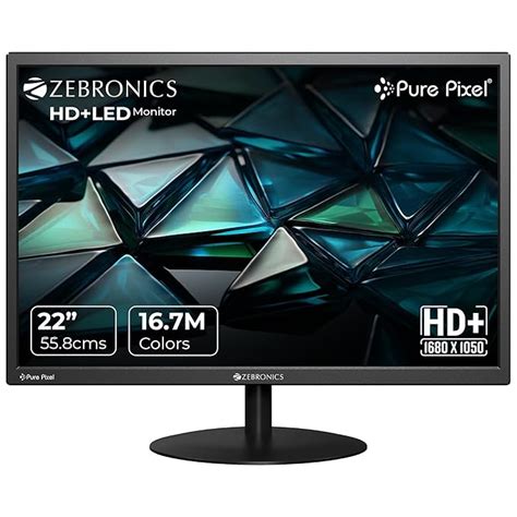 ZEBRONICS V22HD+LED, 22 Inch (55.8cm) LED Monitor, Dual HDMI & VGA ...