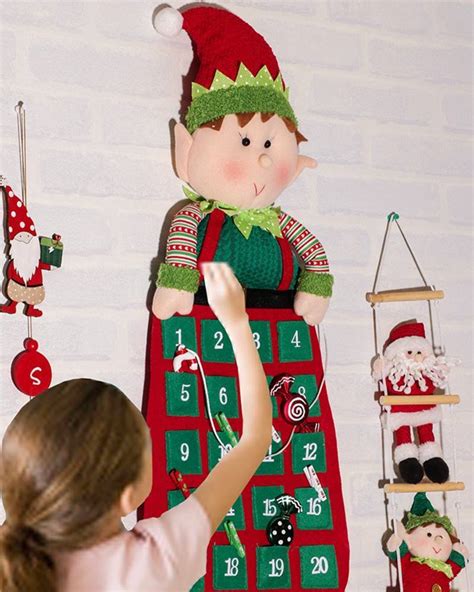 Christmas Decorations Red Green Velvet Fabric Hanging Christmas ...