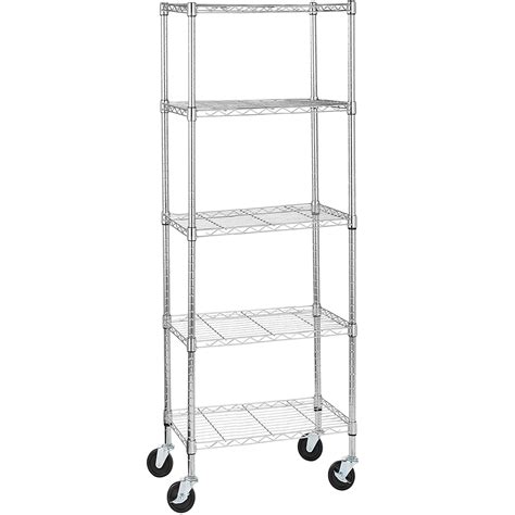 5-Tier Wire Shelving Unit, Narrow Kitchen Storage Unit Storage ...