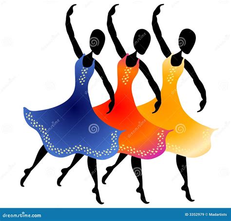 3 Women Dancing Clip Art stock illustration. Illustration of graphics ...