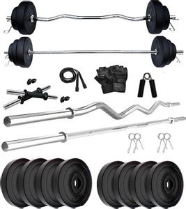 FLYUP 44 kg HOME GYM COMBO 44KG-5FT STRT-3FT CURL-DUMBELL ROD-WITH ...
