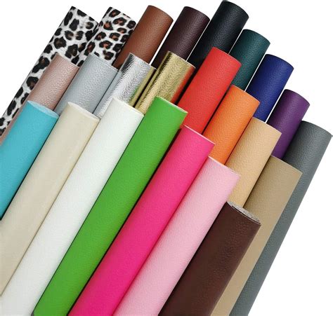 OZXCHIXU 24-Piece Colored Faux Leather Sheets Set for DIY India | Ubuy