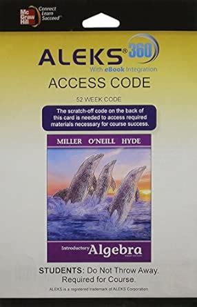 ALEKS 360 Access Card (52 weeks) for Introductory Algebra : Amazon.in ...