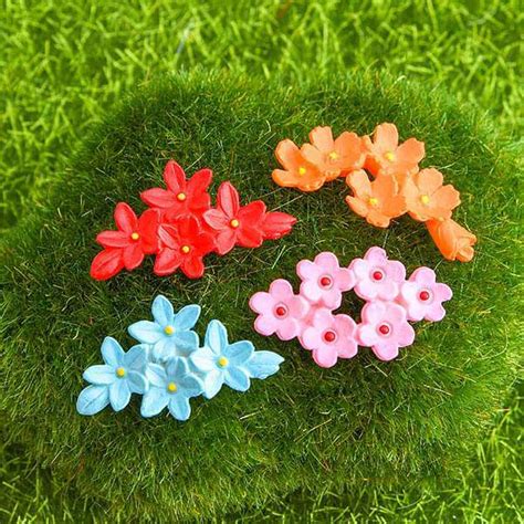 Buy Flower brooches plastic miniature garden toys - 4 Pieces online ...