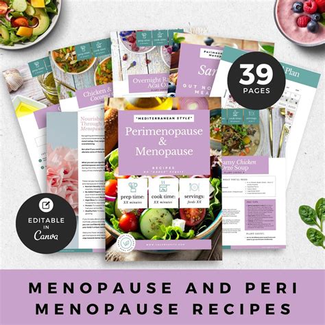 Editable Menopause Recipe Book Template for Perimenopause Guide Menopause Coach Lead Magnet ...