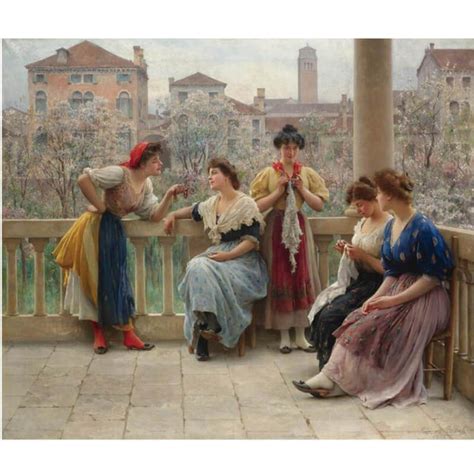 Conversation On The Terrace - Posters by Eugene de Blaas | Buy Posters ...
