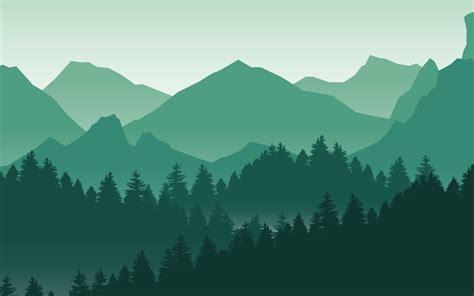 vector mountain landscape nature background in green . travel adventure vector illustration ...