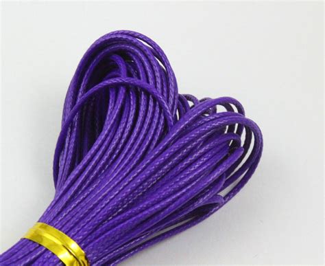 Buy 10 Yards 1mm Purple Wax Cord Korea Polyester Cord Poly Bracelet ...