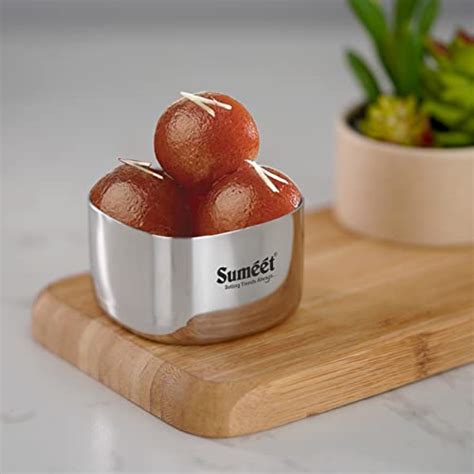 Sumeet Heavy Gauge Stainless Steel Square Bowl/Wati/Katori with Mirror ...