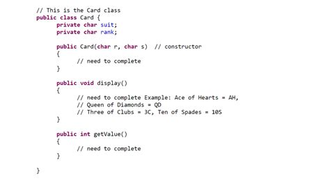 Image result for Suit 21 Card Game Java Programming