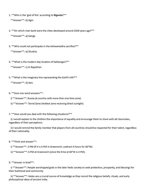 Image result for SST Answer Key