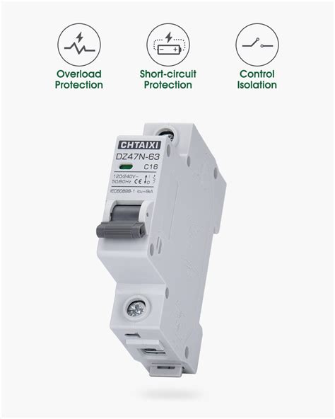 CHTAIXI 3 Pack Miniature Circuit Breaker, 10 Amp DIN Rail India | Ubuy
