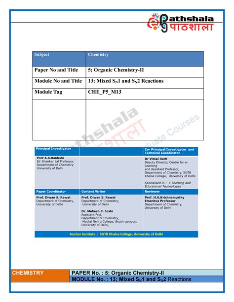 4790 et et - Nice - CHEMISTRY PAPER No. : 5; Organic Chemistry-II ...