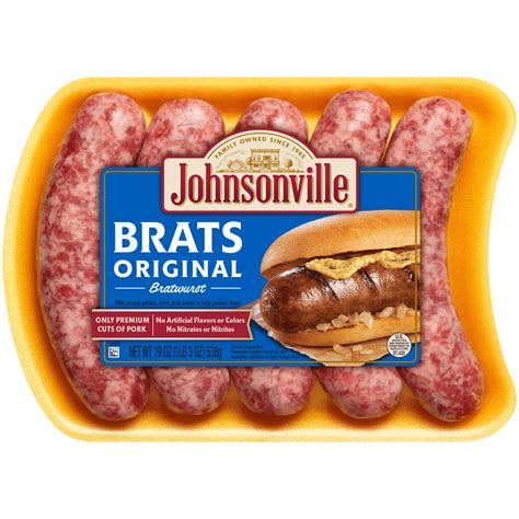 Johnsonville Original Brats 5 Count, 19 oz - Walmart.com - Walmart.com