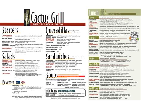 Cactus grill menu by Derek Brown - Issuu