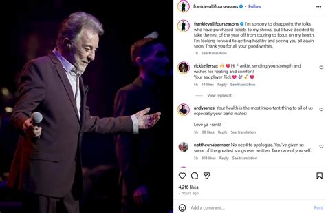 Frankie Valli cancels concerts for remainder of 2026 to focus on his health
