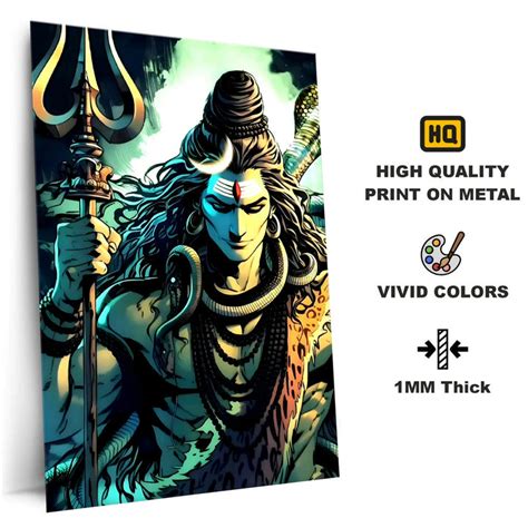High-Quality Metal Posters - Lord Shiva LS18 | Vibrant Colors & Sharp ...