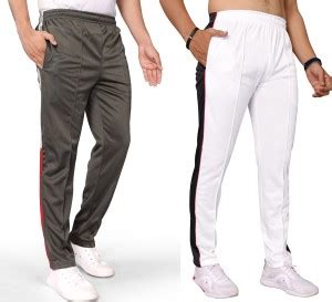 ESTRO Solid Men White, Brown Track Pants - Buy ESTRO Solid Men White ...