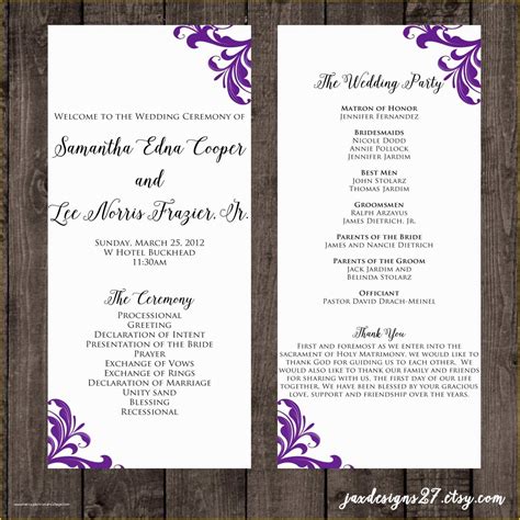 63 Tea Length Wedding Programs Templates Free | Heritagechristiancollege