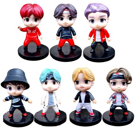 KARBD BTS Characters Action Figures 3D PVC Keychain Key Ring for Gift ...