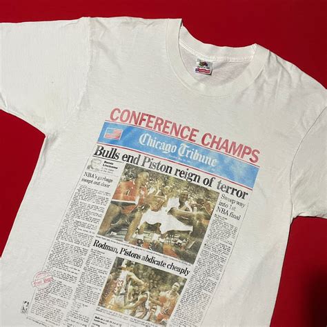 NBA × Vintage Vintage 1991 Chicago Bulls Newspaper Article Tee | Grailed