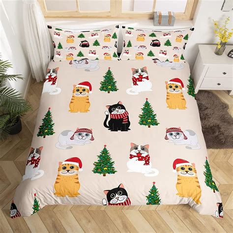 Amazon.com: Erosebridal Xmas Bedding Sets Full Lovely Cat Comforter ...