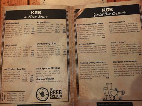 Menu at Kegs and Barrels Brewing Co. - KGB, Bhubaneswar