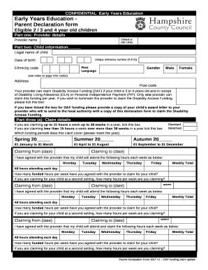 CONFIDENTIALEarly Years Education Doc Template | pdfFiller