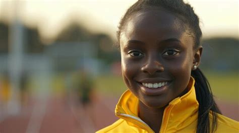 Headshot of a smiling athlete | Premium AI-generated image