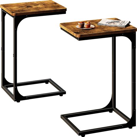 QEEIG C Table Side Table Set of 2 Living Room Sets C Shaped Couch Tray ...