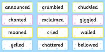 45 Said Synonyms Word Cards I Ready to use Resources