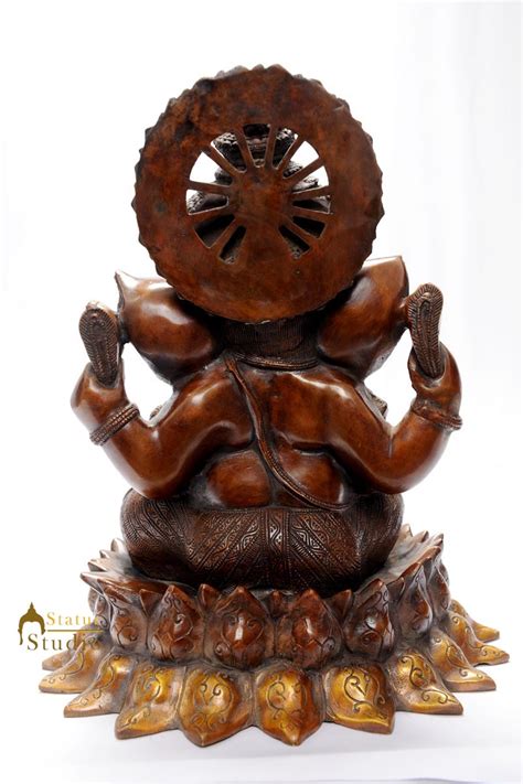 Brass chaturbhuja hinduism elphant lord ganesha spiritual antique déco ...