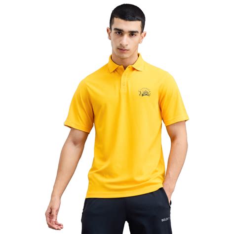Official CSK Mens Polo T-shirt - Yellow – Boldfit