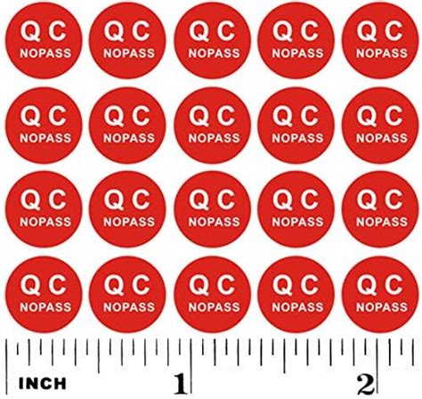 500+ Red QC No Pass Stickers Disapproval Small 0.4” Round Shape ...