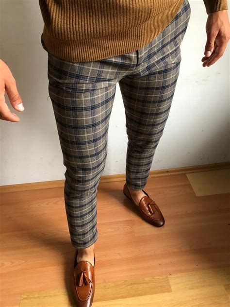 Buy Camel Slim Fit Plaid Pants by Gentwith.com with Free Shipping ...