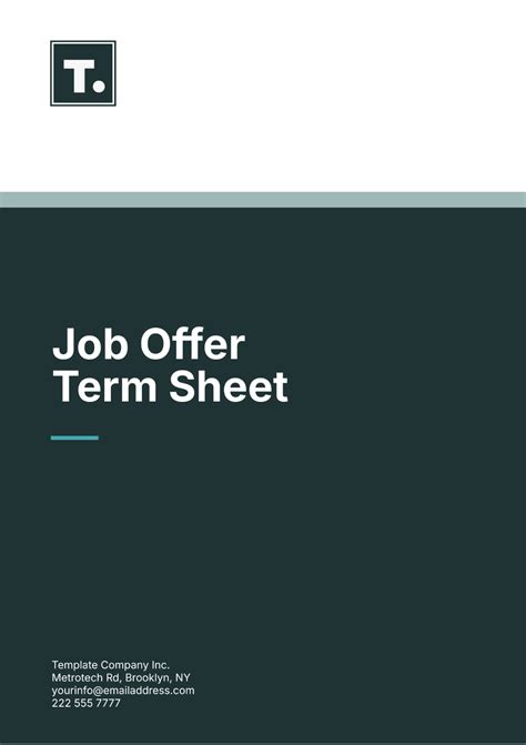 Free Job Offer Term Sheet Template to Edit Online