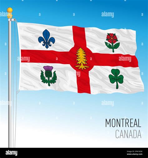 City of Montreal flag, Canada, north american country, vector ...