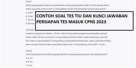 Contoh Soal TIU: Latihan Persiapan Tes CPNS