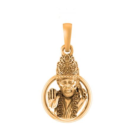 22 CT Gold Plated Silver (92.5% purity) God Sai Baba Pendant (Big Size ...