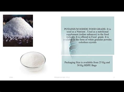 Iodine Compounds - Potassium Iodide Food Grade Manufacturer from Hyderabad