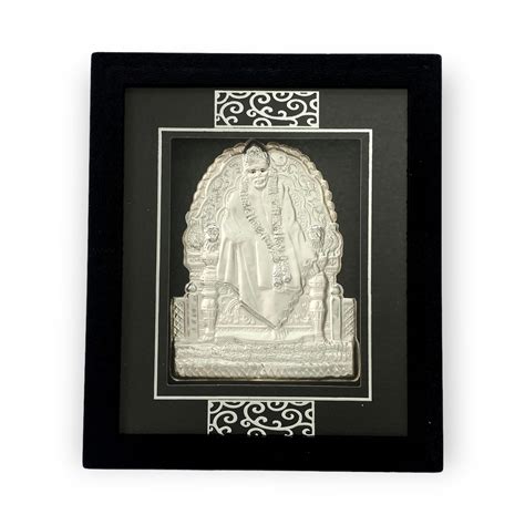 Exquisite 999 Pure Silver Sai Baba Frame by Hem Jewels® - 7x5 Inches
