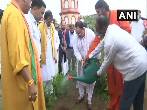 Nadda offers prayer, plants sapling at Goa's Tapobhumi Math