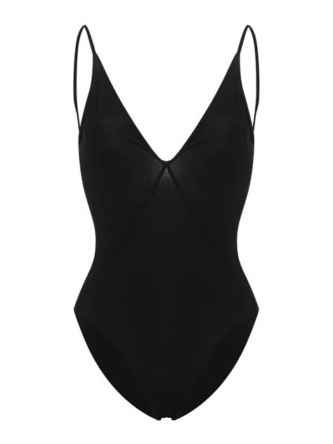 Rick Owens Deep V Bather Swimsuit - Black - Women | RP01D2085NS09