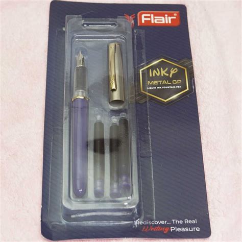 Flair Inky Metal GP Blue Color Body With Silver Cap Fine Nib With 3 ...