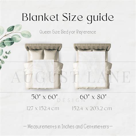 Blanket Size Chart, Blanket Mockup Size Chart, Throw Blanket Mockup ...