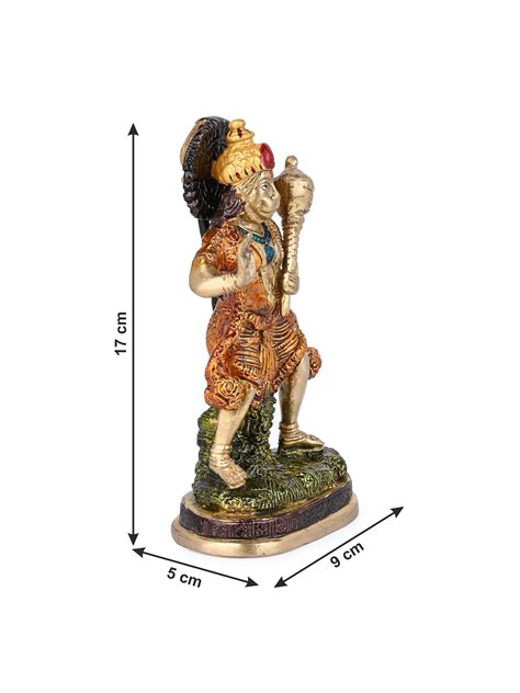 Colorful Brass Hanuman Ji Idol | 6 Inches Standing